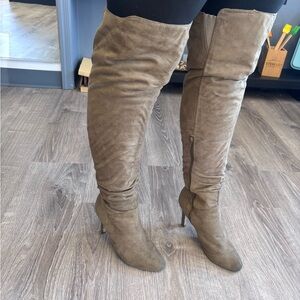 Faux Suede Over-the-Knee Boots